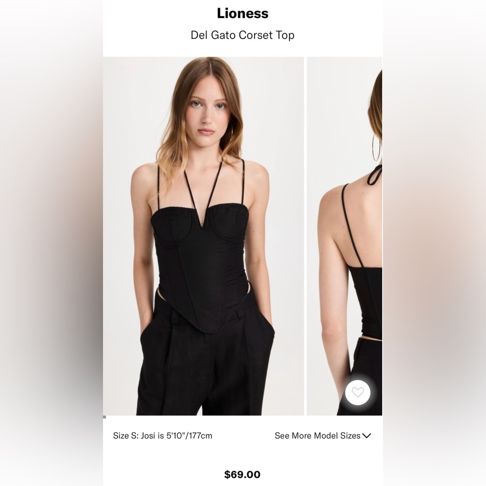 Lioness Black strappy corset top